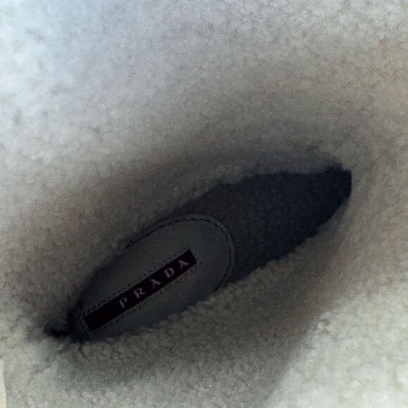 Prada Women's Calzature Donna Montone Fango Suede Sherpa Boots EU 39 / US 8.5 - Picture 7 of 9